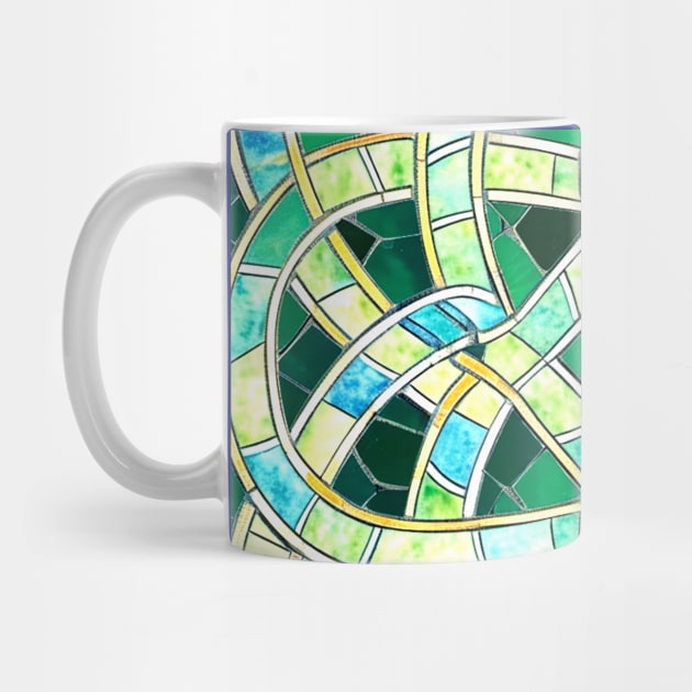 Green Celtic Knot Stone Mosaic by Pixelchicken